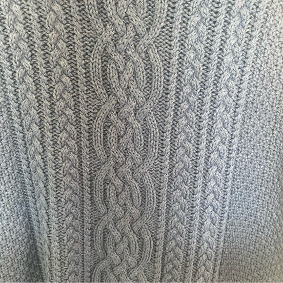 J. Crew | Blue Cotton Fisherman Cable-Knit V-Neck Sweater-Vest, XL - Picture 5 of 7